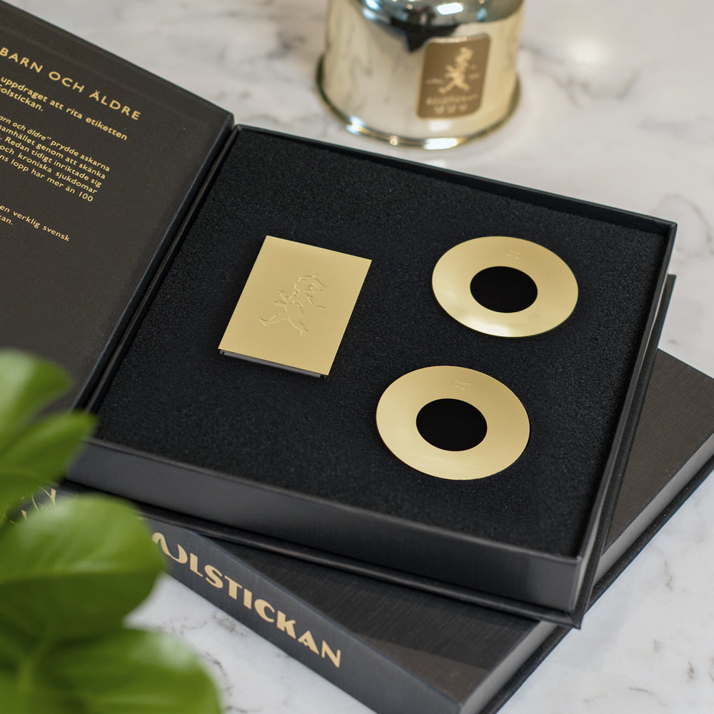 Jubileumsbox - 1 st Tändsticksfodral + 2 st Ljusmanschetter