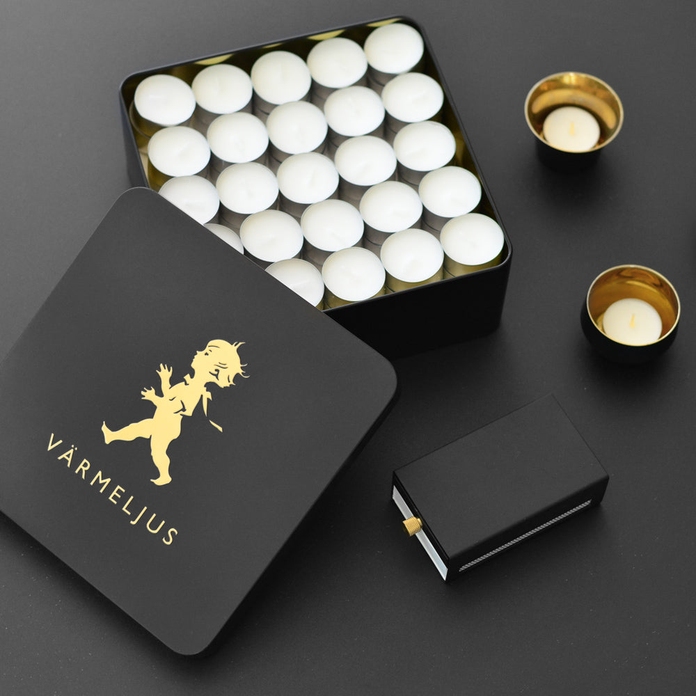 Värmeljuslåda - Svart/Guld