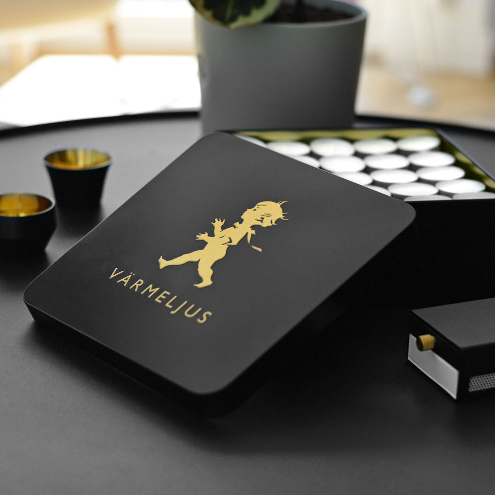 Värmeljuslåda - Svart/Guld