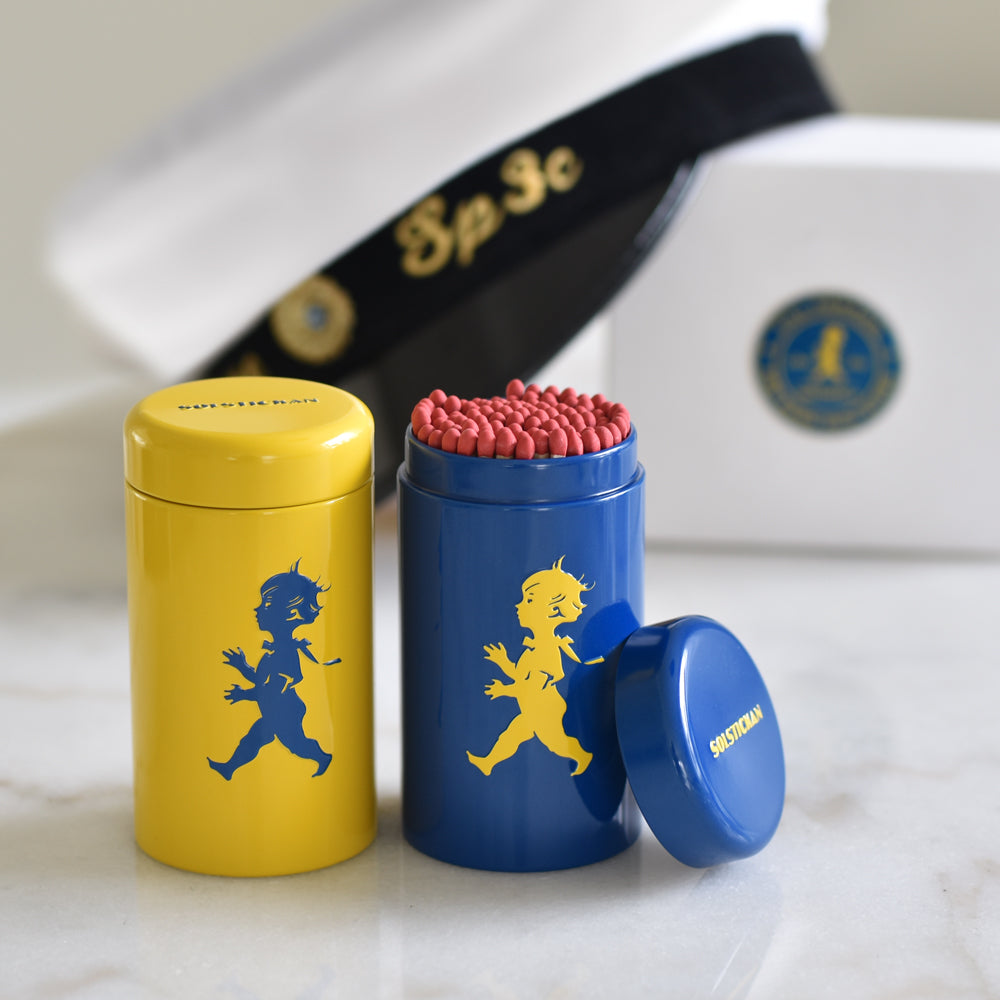 Tändsticksrör 2-pack – Gul & Blå ink presentförpackning