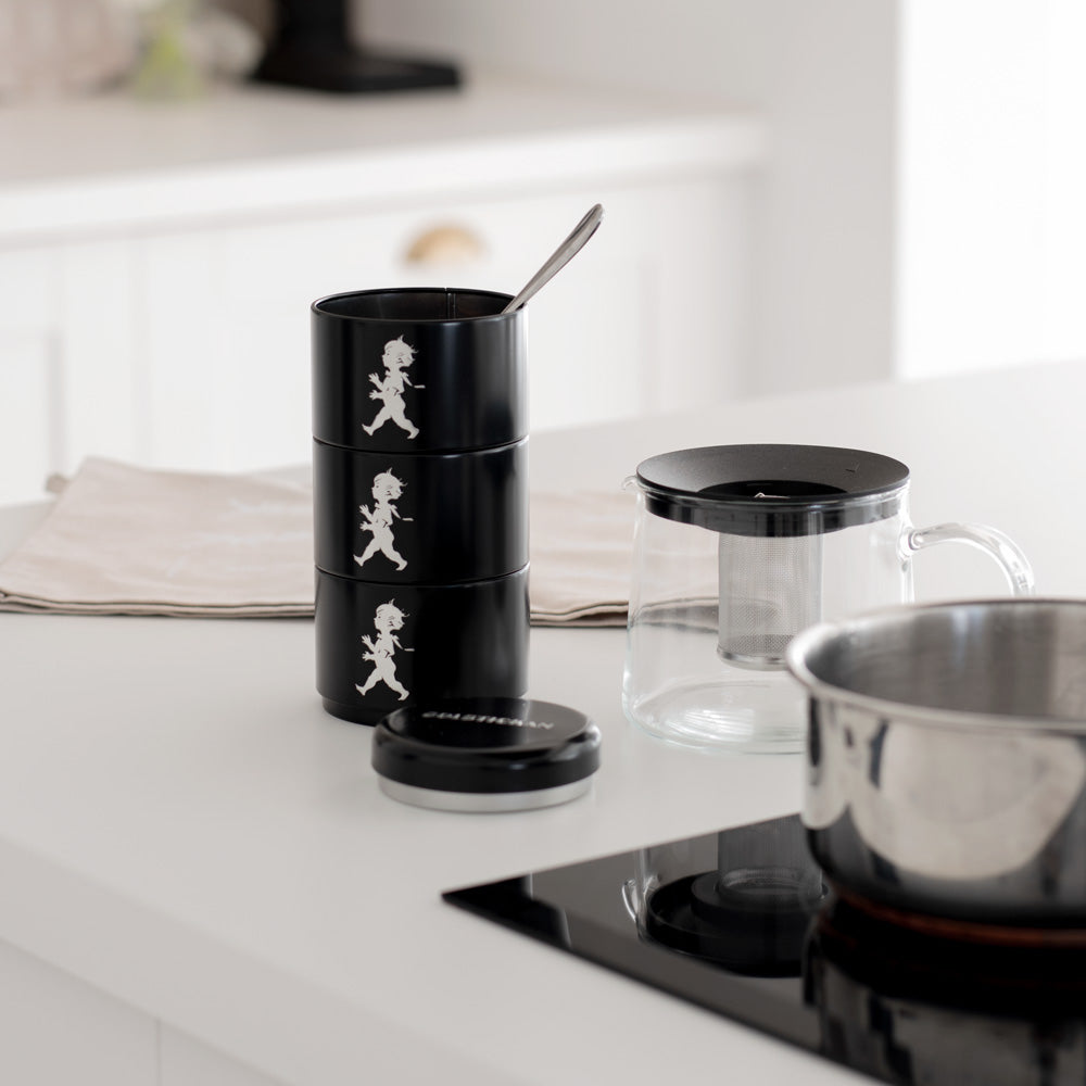 Tredelad Förvaringsburk - Svart