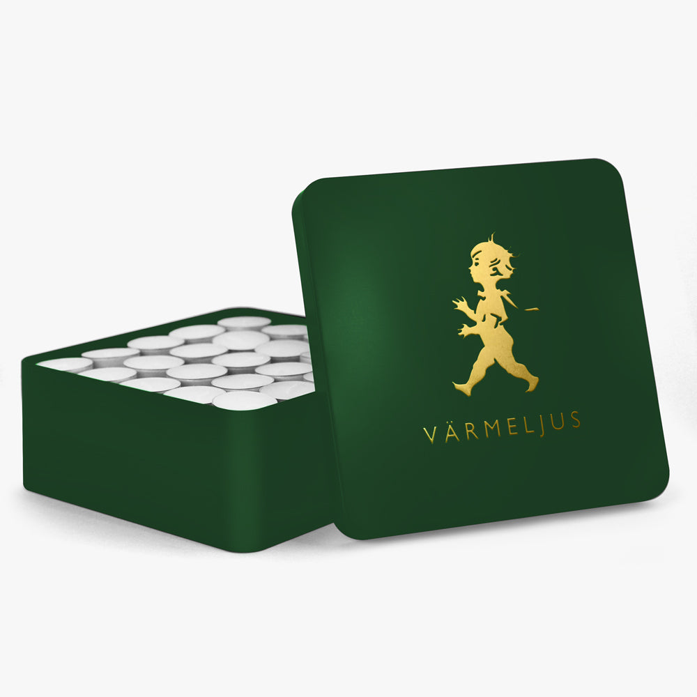 Värmeljuslåda Grön/Guld