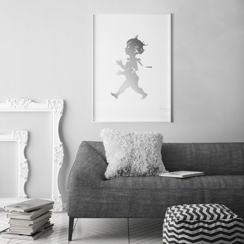 Poster 50 x 70 cm - Silver / Vit