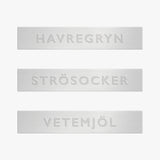 Förvaringsmärkning 3-pack – Havregryn, Strösocker & Vetemjöl