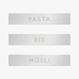 Förvaringsmärkning 3-pack – Pasta, Ris & Müsli