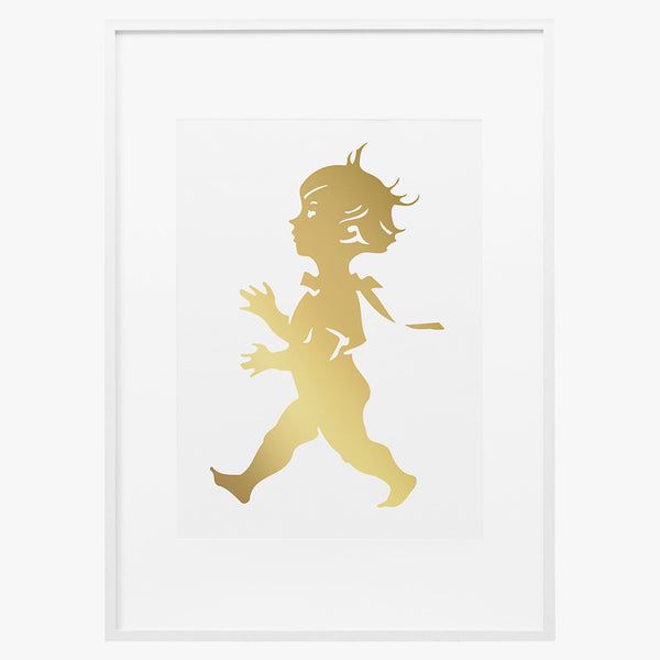 Poster 50 x 70 cm - Guld / Vit
