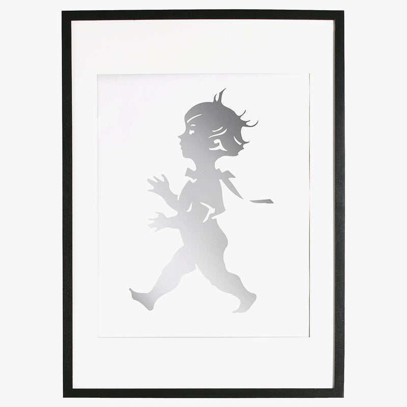 Poster 50 x 70 cm - Silver / Vit