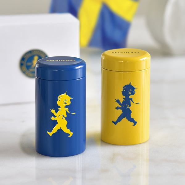 Tändsticksrör 2-pack – Gul & Blå ink presentförpackning